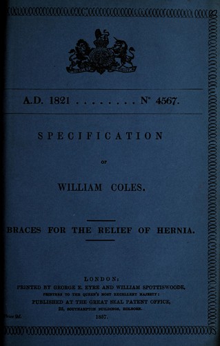Specification of William Coles