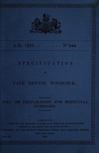 Specification of Page Dewing Woodcock