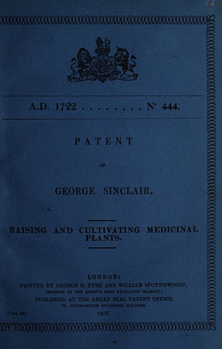 Patent of George Sinclair
