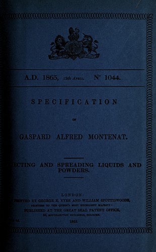 Specification of George Alfred Montenat
