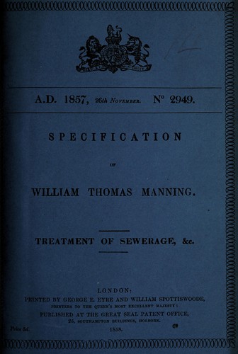 Specification of William Thomas Manning