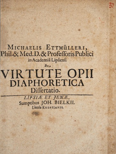 De virtute opii diaphoretica dissertatio
