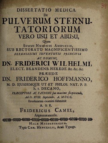 Dissertatio medica de pulverum sternutatoriorum vero usu et abusu