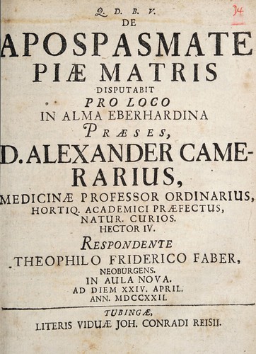 De apospasmate piae matris ...