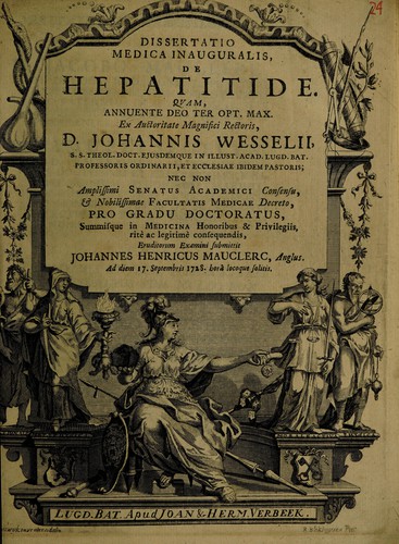 Dissertatio medica inauguralis, de hepatitide