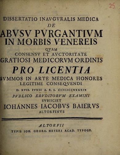 Dissertatio inauguralis medica de abusu purgantium in morbis venereis ...