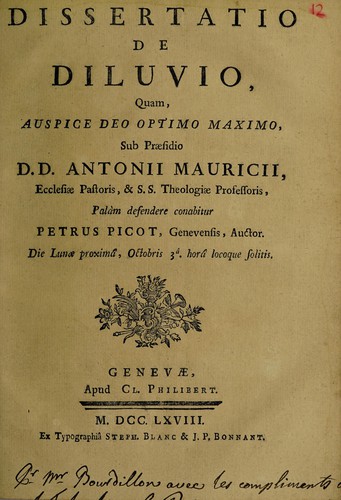 Dissertatio de diluvio