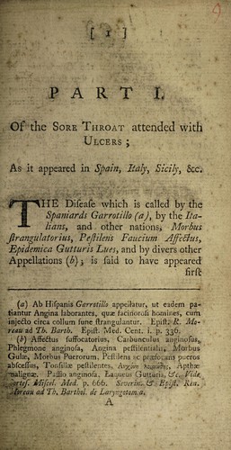 An account of the putrid sore throat