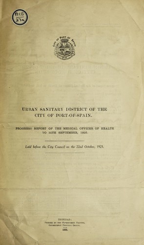 Progress report of the Medical Officer of Health to 30th September, 1925
