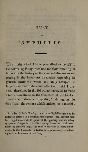 An essay on syphilis