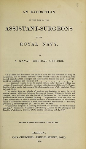 An exposition of the case of the assistant-surgeons of the Royal Navy