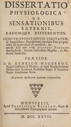 Dissertatio physica de sensationibus externis, earumque differentiis