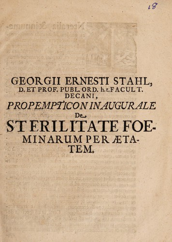Propempticon inaugurale de sterilitate foeminarum per aetatem