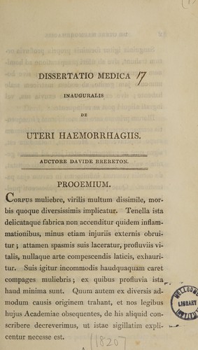 Dissertatio medica inauguralis de haemorrhagiis