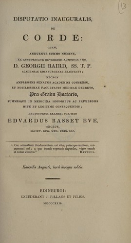 Dissertatio inauguralis de corde