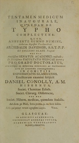 Tentamen medicum inaugurale, quaedam de typho complectens ...