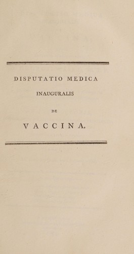 Disputatio medica inauguralis de vaccina ...