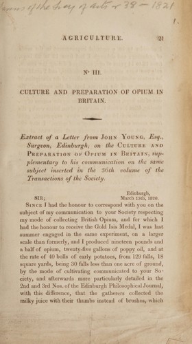Culture and preparation of opium in Britain
