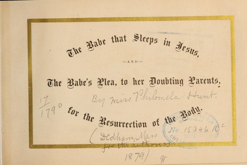 The babe that sleeps in Jesus...