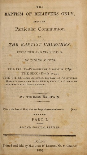 The baptism of believers only