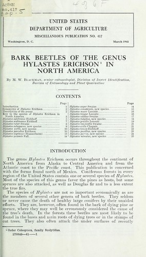 Bark beetles of the genus Hylastes erichson in North America