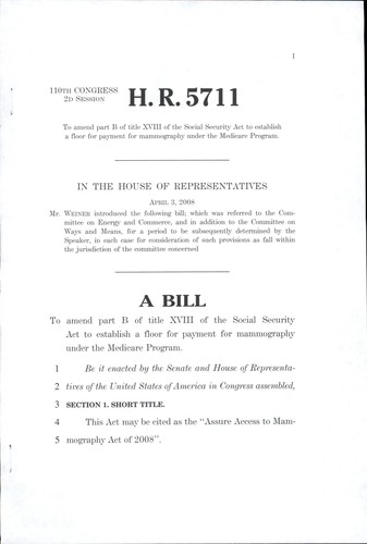 A bill to amend part B of title XVIII of the Social Security Act to establish a floor for payment for mammography under the Medicare program