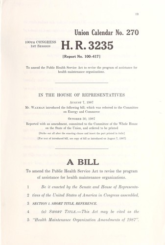 A bill to amend the Public Health Service Act to revise the program of assistance for health maintenance organizations