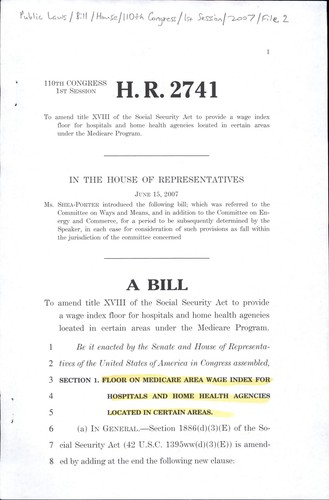 A bill to amend title XVIII of the Social Security Act to provide a wage index floor for hospitals and home health agencies located in certain areas under the Medicare program