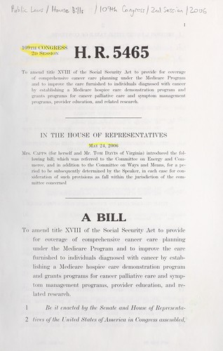 A bill to amend title XVIII of the Social Security Act to provide for coverage of comprehensive cancer care planning under the Medicare program and to improve the care furnished to individuals diagnosed with cancer by establishing a Medicare hospice care demonstration program and grants programs for cancer palliative care and symptom management programs, provider education, and related research
