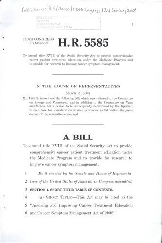 A bill to amend title XVIII of the Social Security Act to provide comprehensive cancer patient treatment education under the Medicare program and to provide for research to improve cancer symptom management