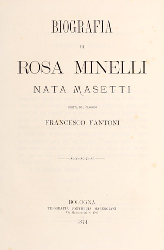 Biografia di Rosa Minelli nata Masetti