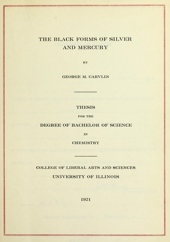 The black forms of silver and mercury