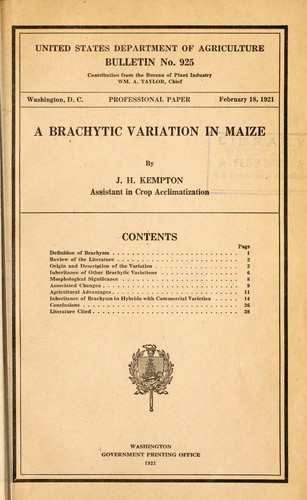 A brachytic variation in maize
