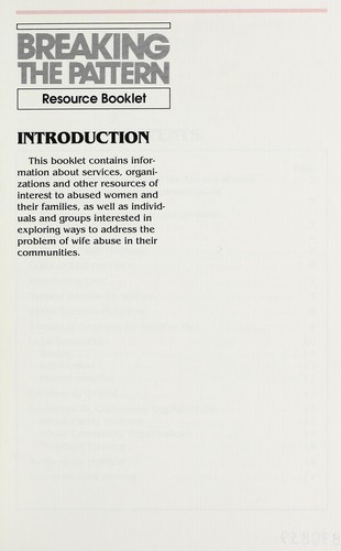 Breaking the pattern, resource booklet