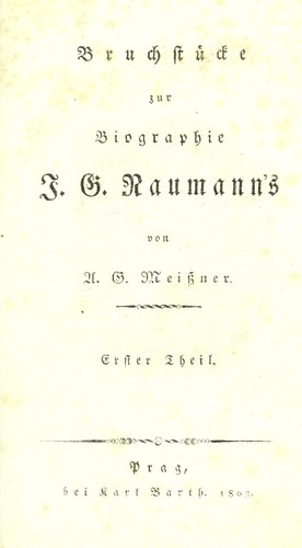 Bruchstücke zur biographie J. G. Naumann's