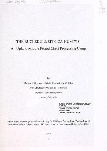 The Buckskull Site, CA-HUM-718