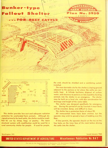 Bunker-type fallout shelter for beef cattle