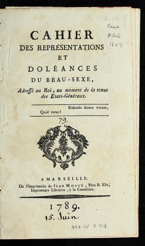 Cahier des repre sentations et dole ances