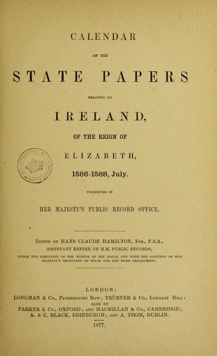 Calendar of the state papers relating to Ireland ...