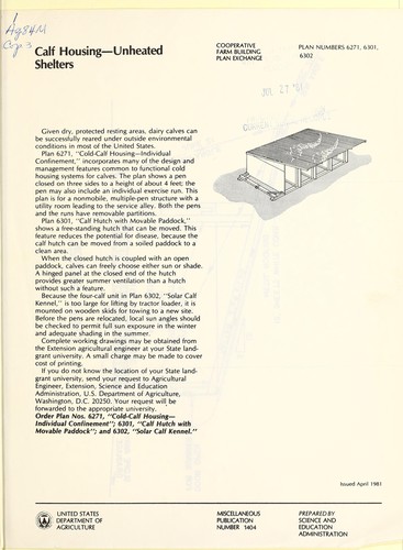 Calf housing