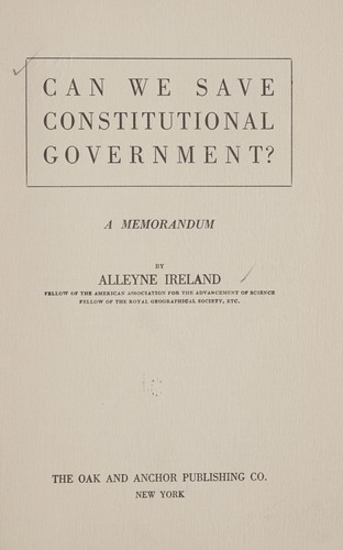 Can we save constitutional government?