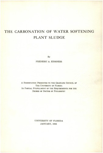 The carbonation of water softening plant sludge
