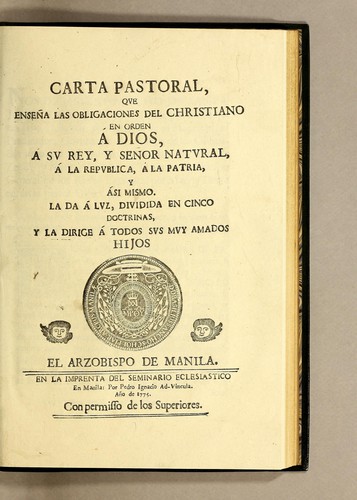 Carta pastoral, que enseña las obligaciones del christiano