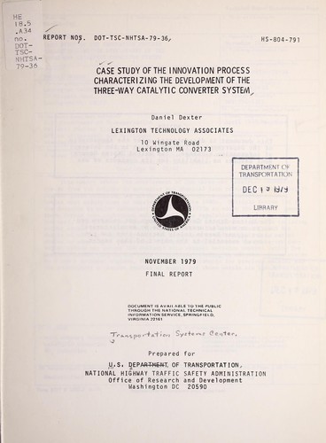 Case study of the innovation process characterizing the development of the three-way catalytic converter system