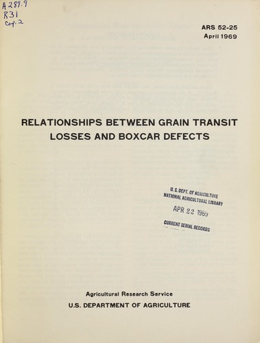 Relationships between grain transit losses and boxcar defects