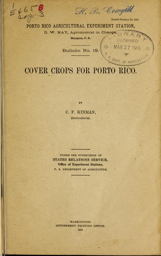 Cover crops for Porto Rico