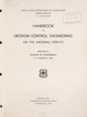 Handbook of erosion control engineering on the national forests