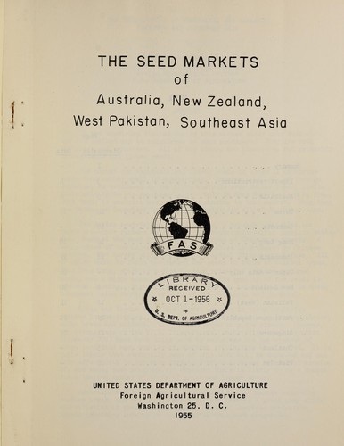 The seed markets of Australia, New Zealand, West Pakistan, Southeast Asia