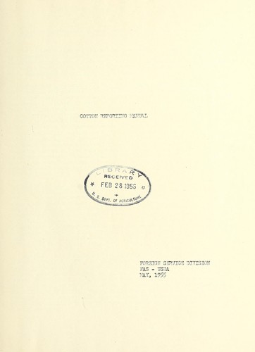 Cotton reporting manual