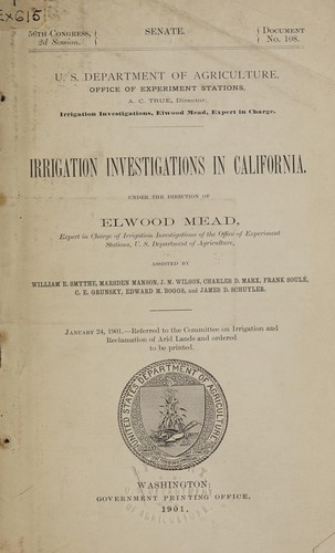 Irrigation investigations in California